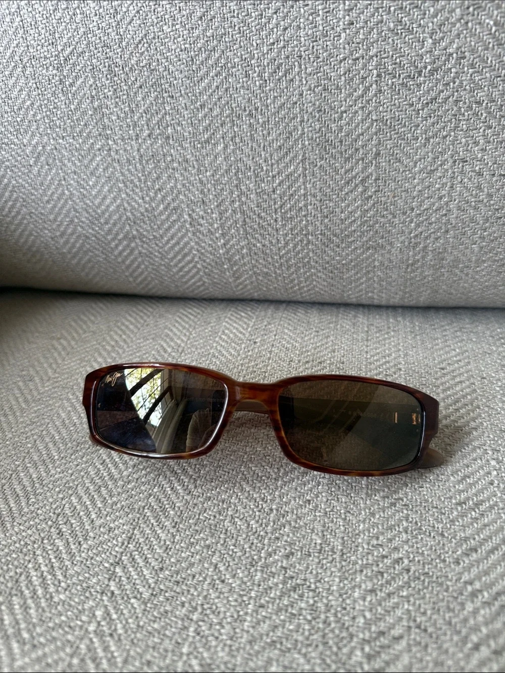 Maui Jim Tortoiseshell Brown Rectangle Sunglasses with Dark Lenses